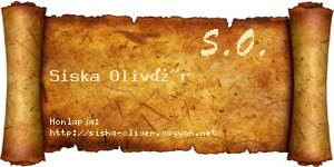 Siska Olivér névjegykártya