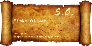 Siska Olivér névjegykártya